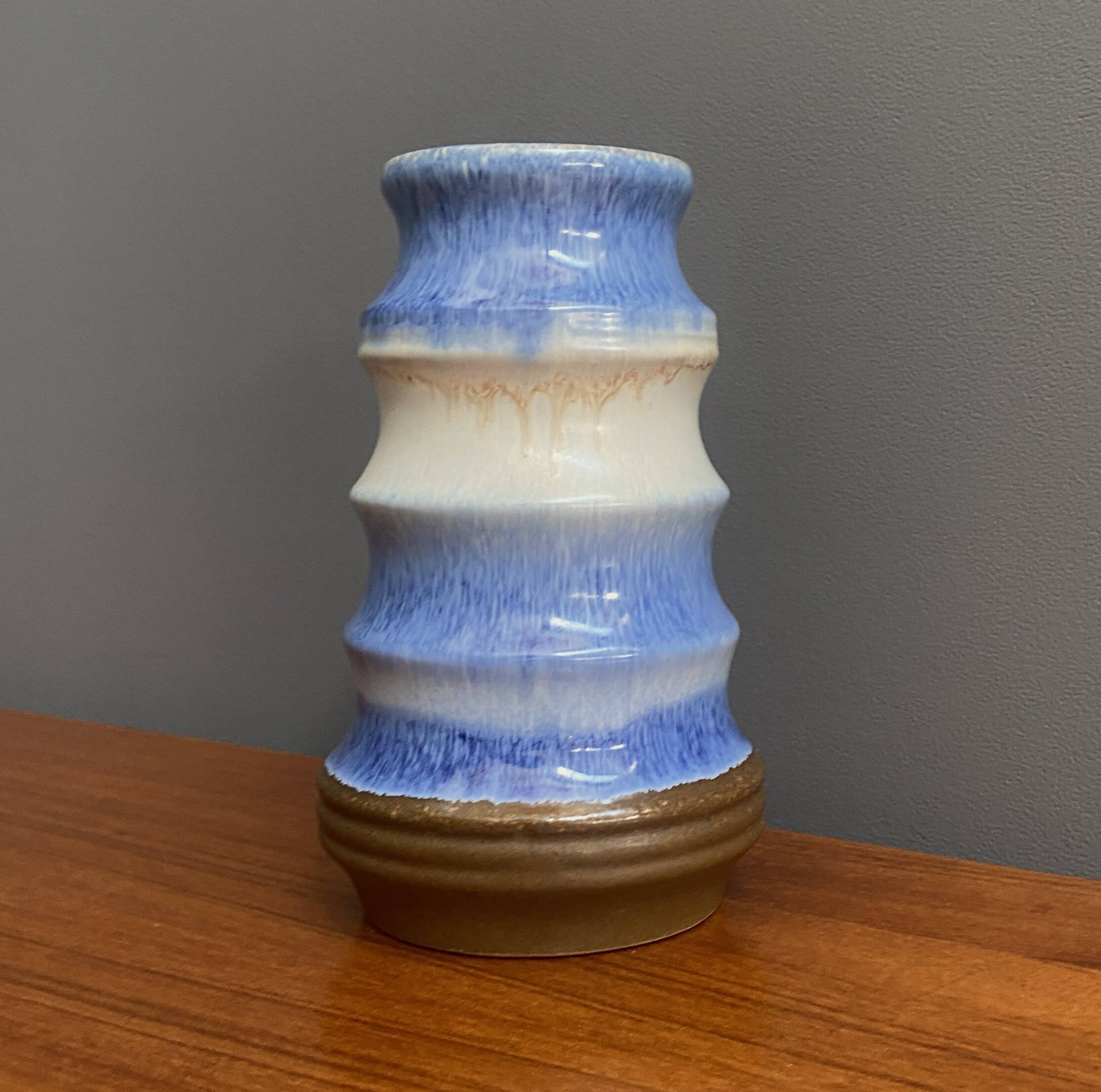Blue vase by Strehla model 1408 Eastern Germany 1960s