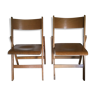 Lot de 2 chaises pliantes en bois Stol Kamnik Yugoslavia