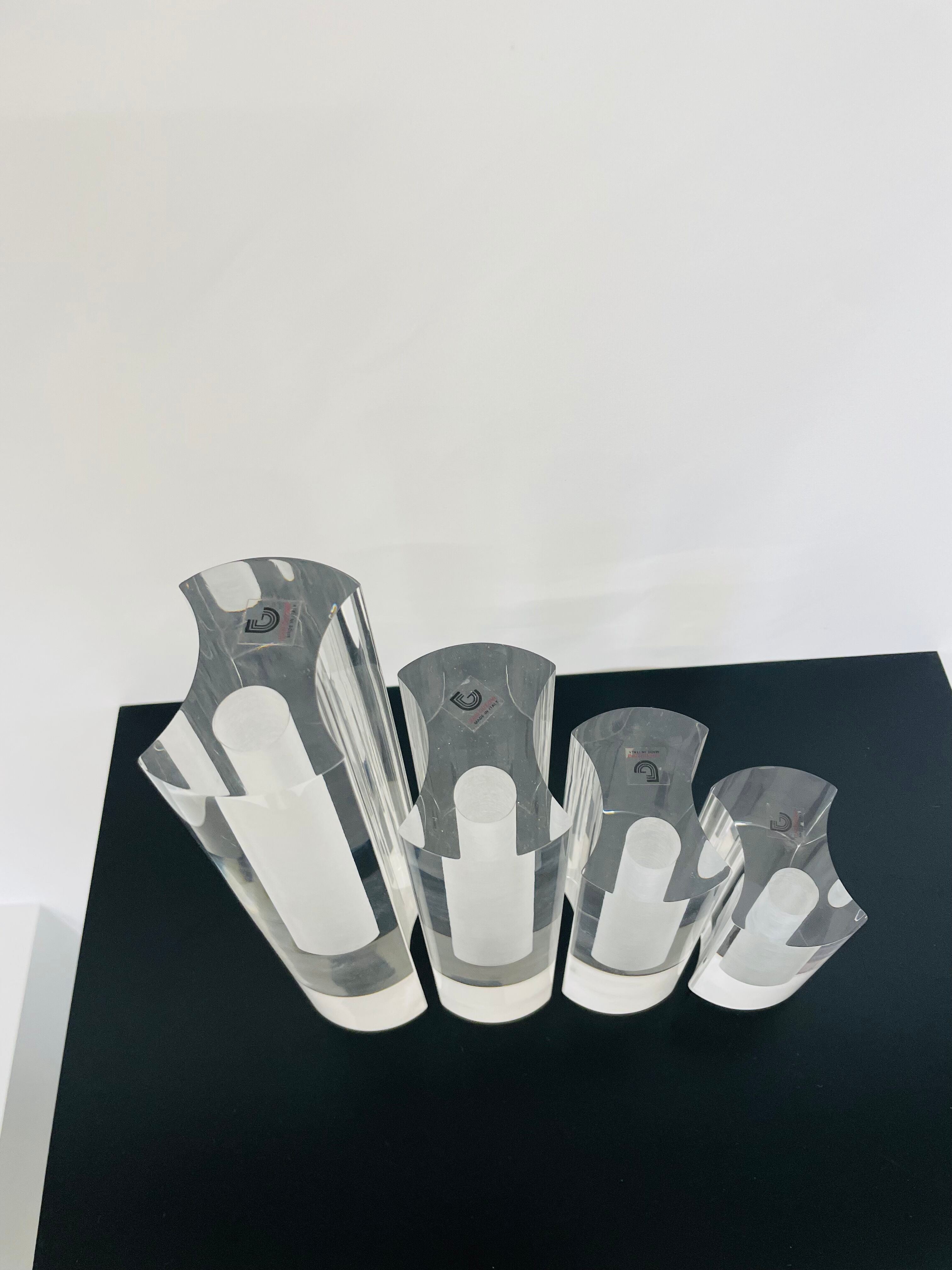 Complete set of 4 Luigi Massoni soliflore vases