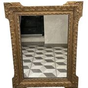 Miroir doré bois et stuc XIXeme 60x88cm