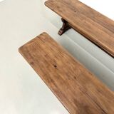 Pair of Solid Oak Farm Benches