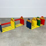 Pair of modular wall pencil shelves by Pierre Sala for children