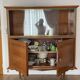 Buffet vitrine vintage bois et laiton