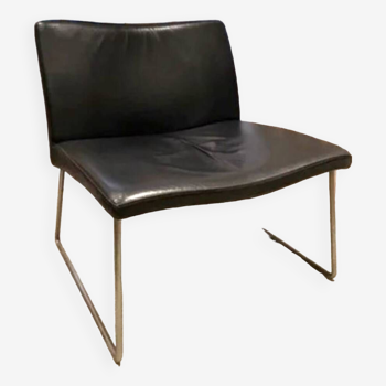 Chaise scandinave vintage en cuir
