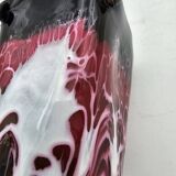 Vintage Vallauris black, pink and white vase