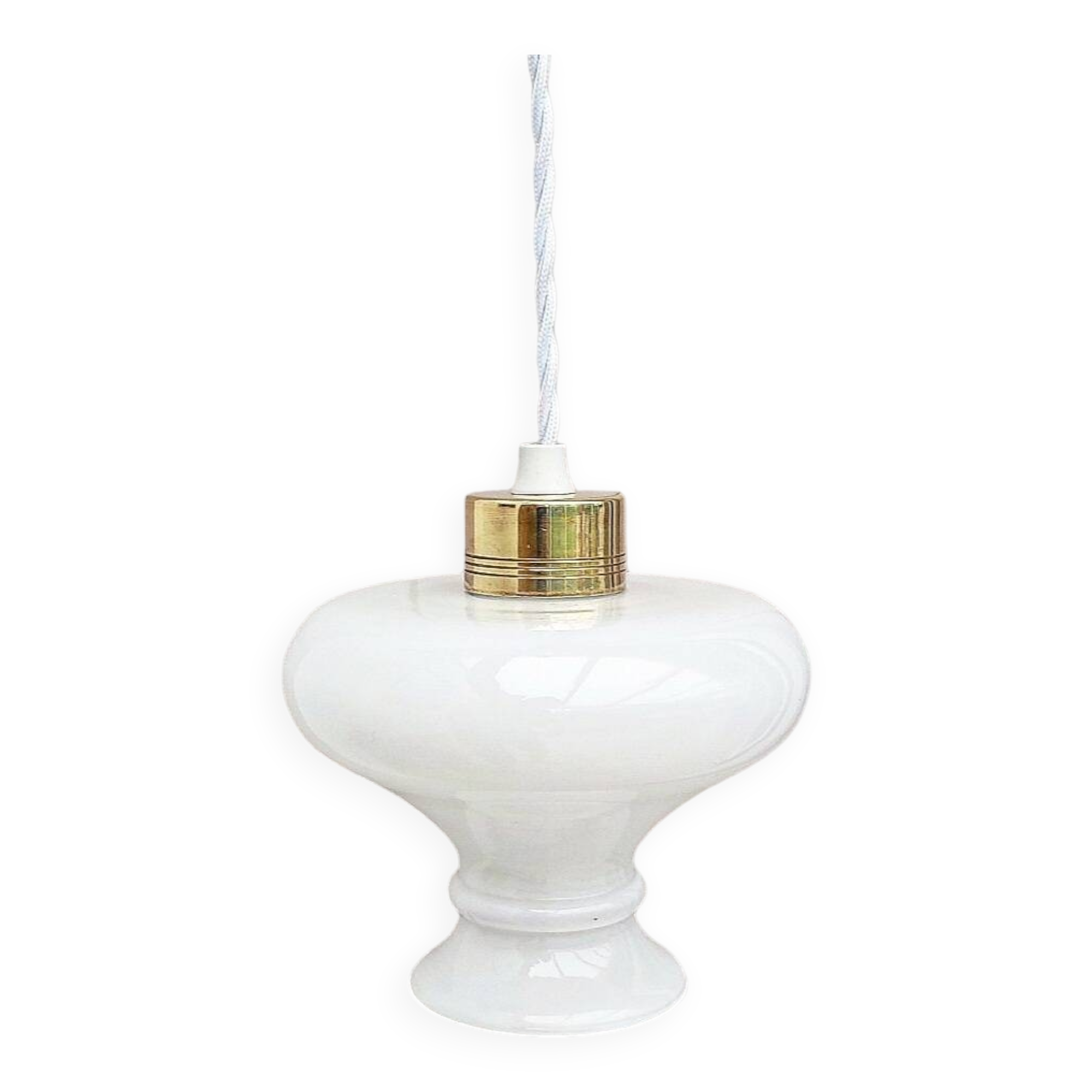 Vintage opaline portable lamp