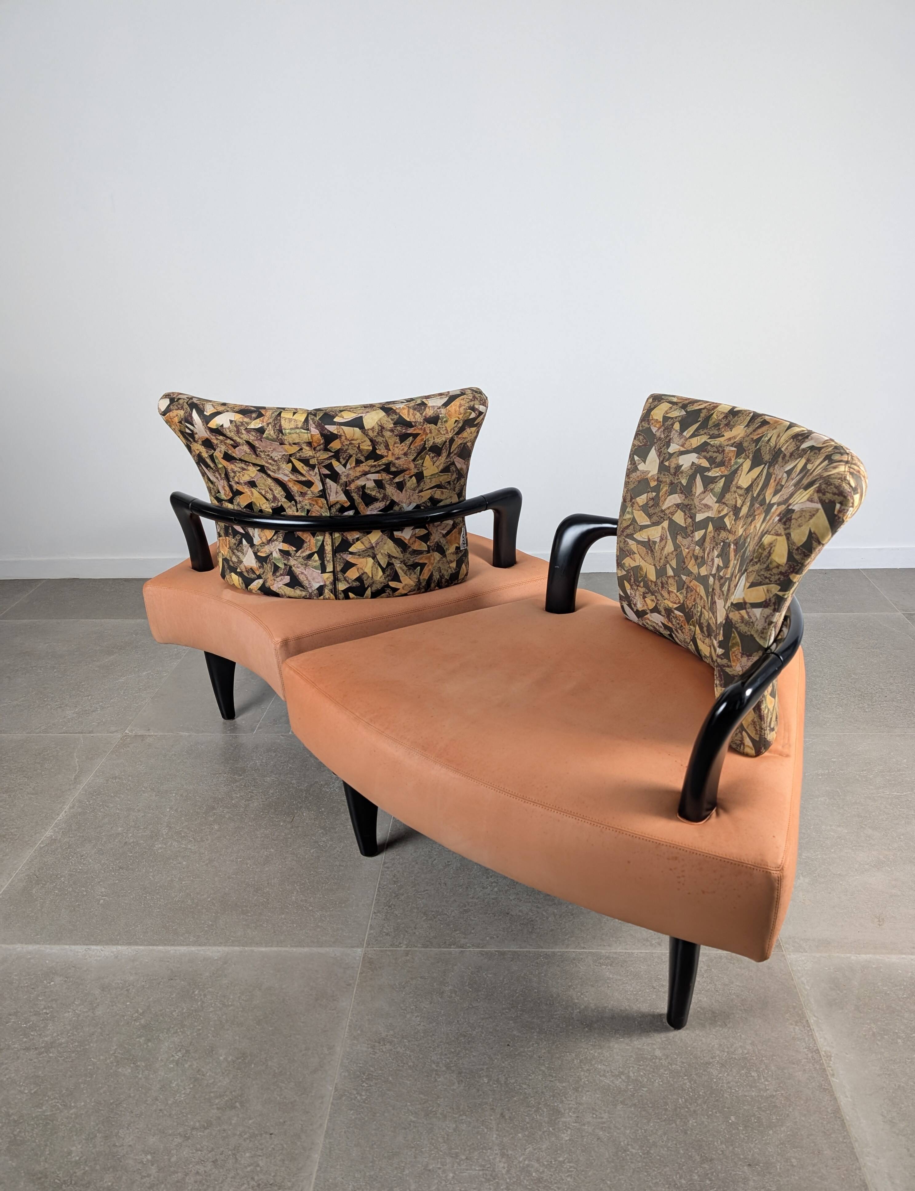 Pair of Esprit Modular Lounge Chairs by Brunati & Zerbaro, 1980s