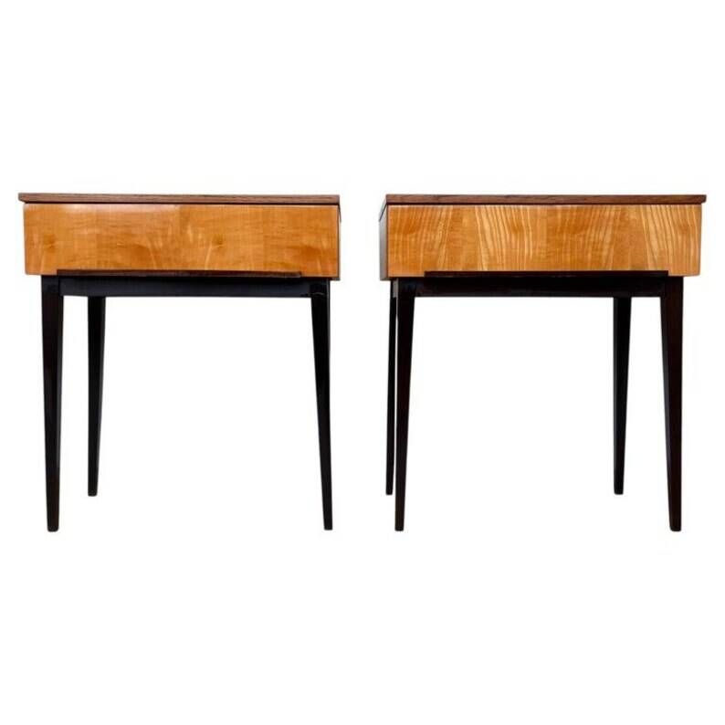 Pair of design wooden tables by UP Zavody - Czechoslovakia - 1940s