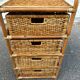 Vintage 1970s rattan and wicker chest of drawers with 4 drawers.