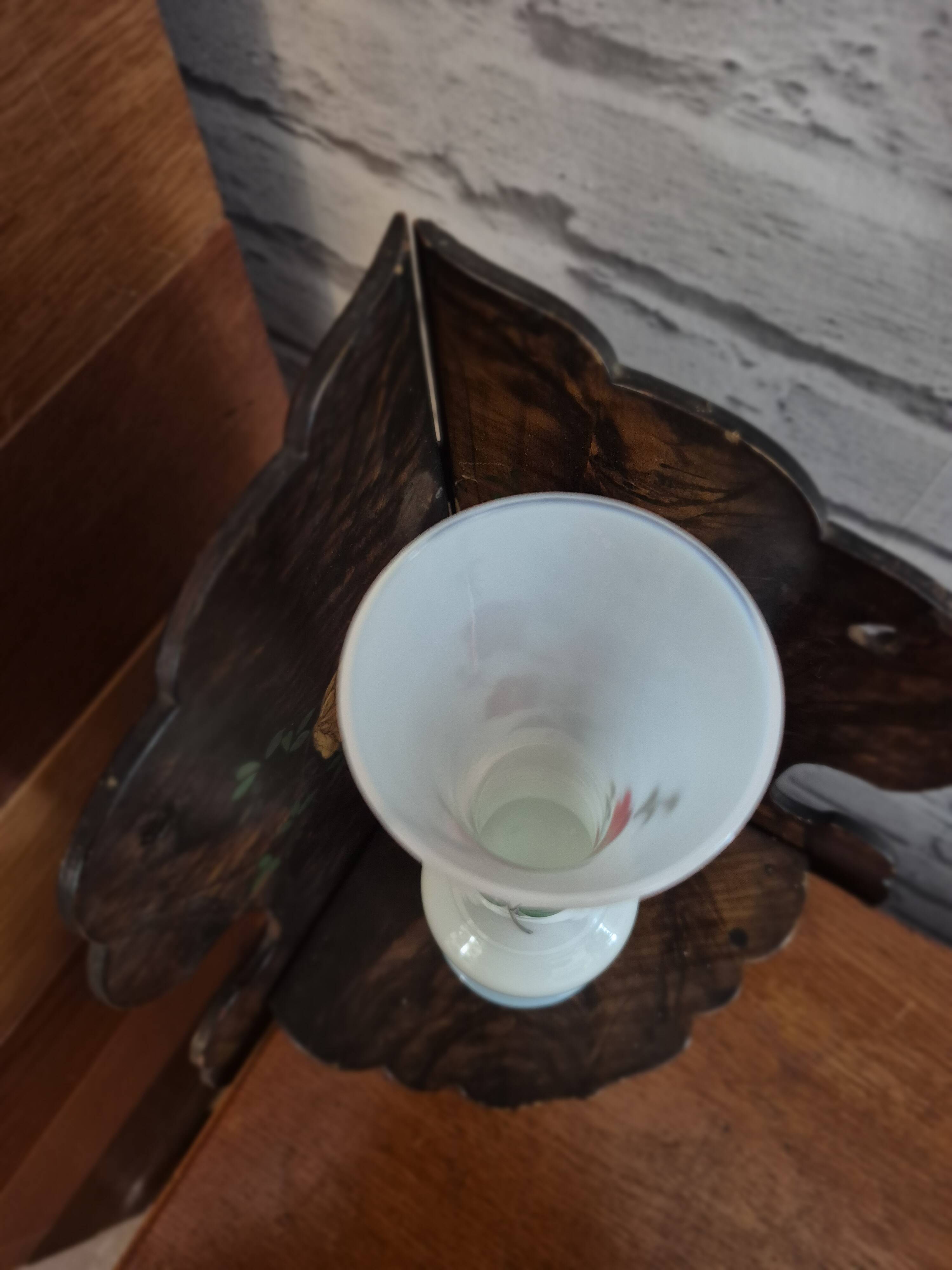 Vintage painted opaline soliflore vase