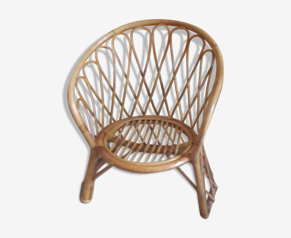 Fauteuil en rotin enfant vintage
