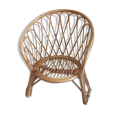 Fauteuil en rotin enfant vintage