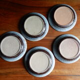 5 dessert plates in grey sandstone