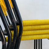 4 yellow scoubidou chairs, 1950