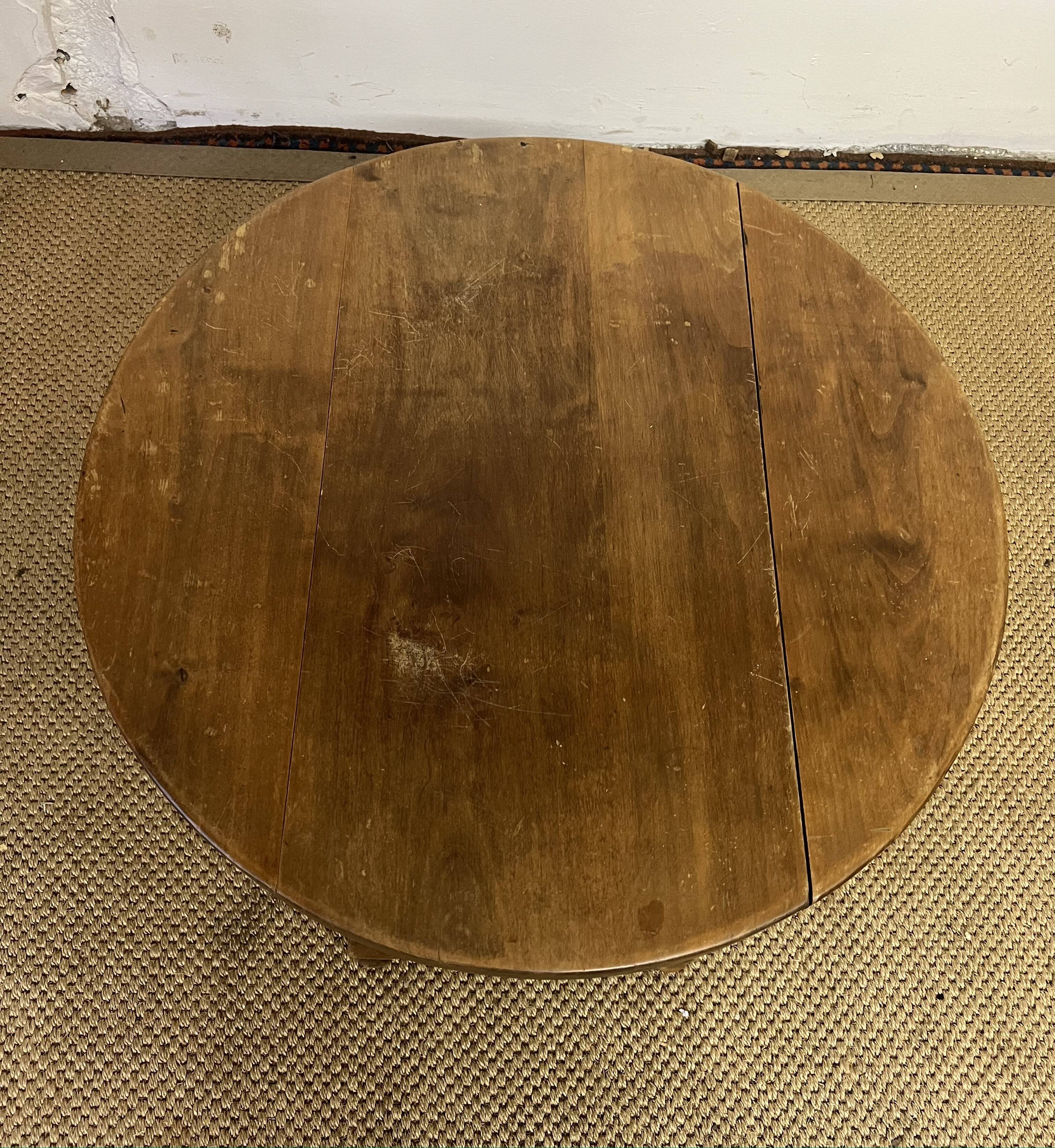 Round wooden coffee table