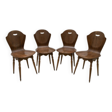 Chaises italiennes en bois courbé, d'après Carlo Ratti, années 1950