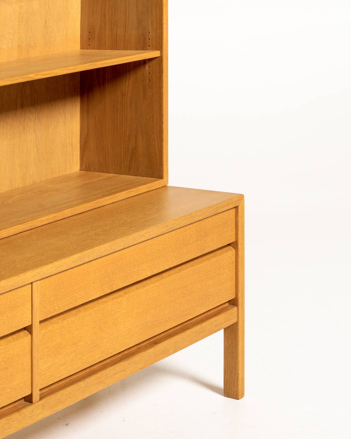 Scandinavian oak bookcase with drawers, 1960s/1970s