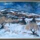 Tableau "paysage de neige" gouache originale par pierre pregaldiny