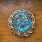 Compotier bicolore en verre moulé