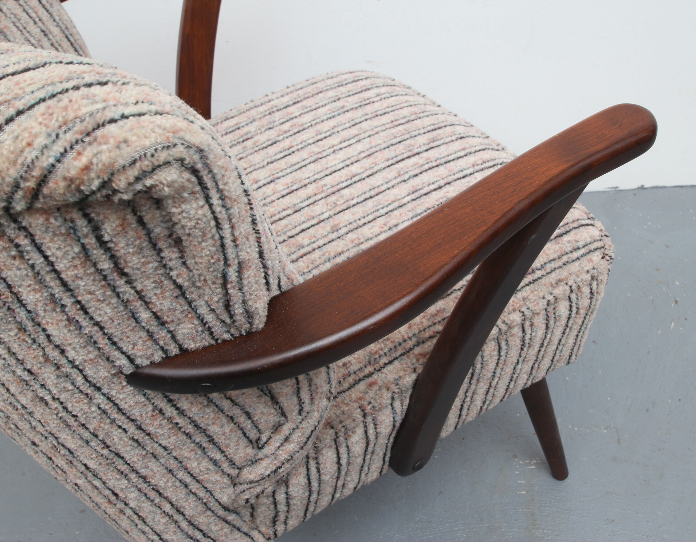 1950s cocktail armchair in grey-beige