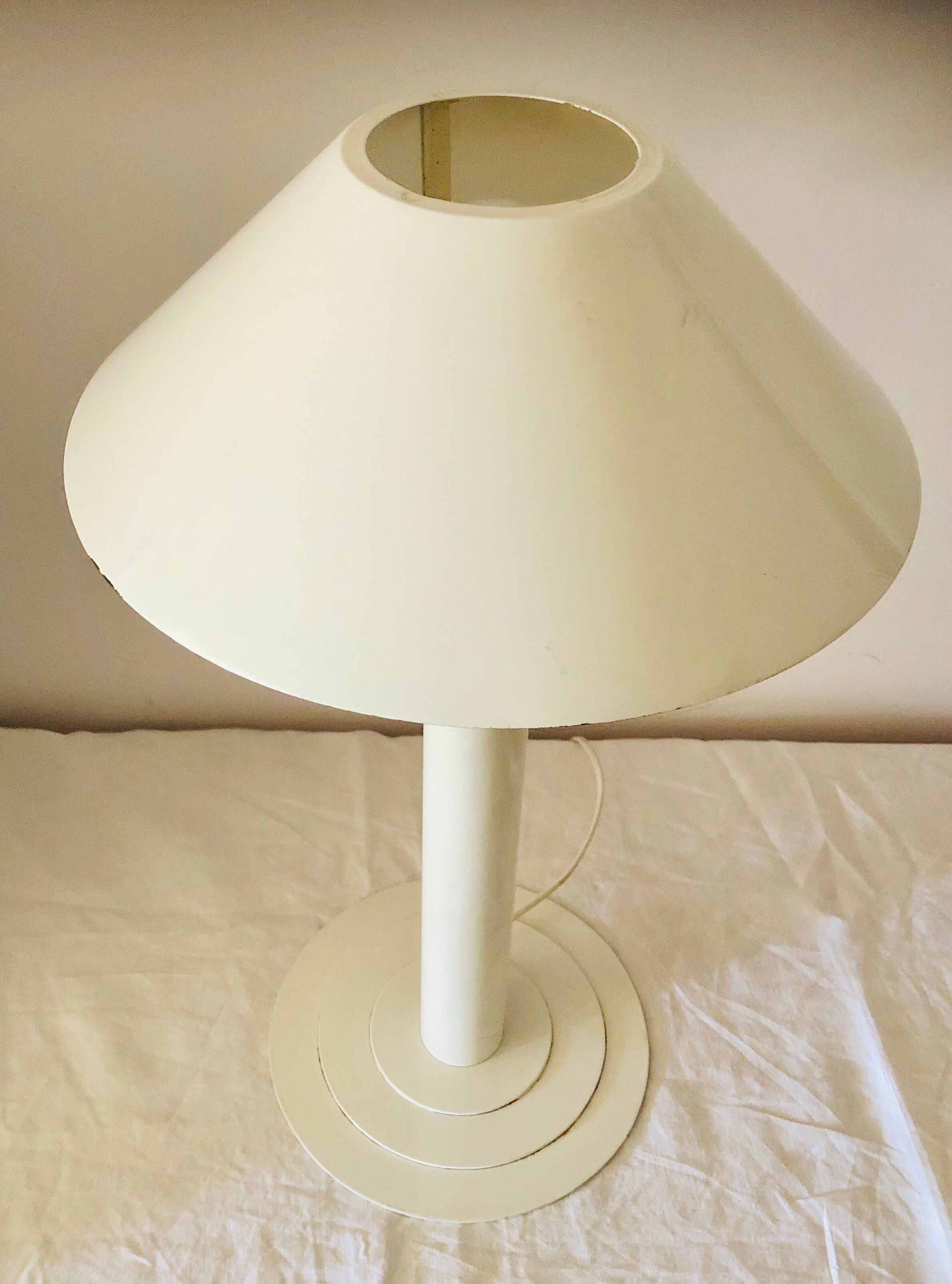 Scandinavian lamp lacquered sheet white vintage 60/70