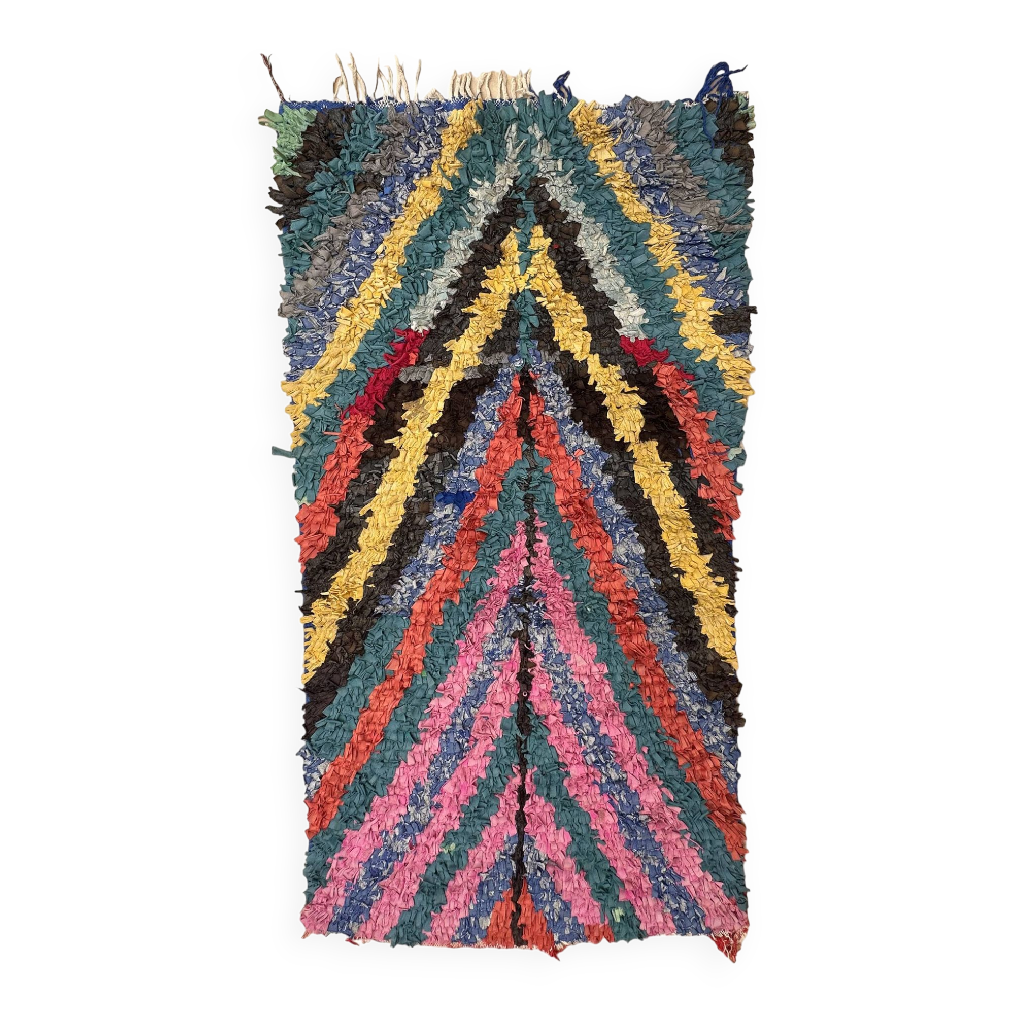 Colorful Boucherouite Berber rug - 104 x 202 cm