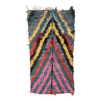 Colorful Boucherouite Berber rug - 104 x 202 cm