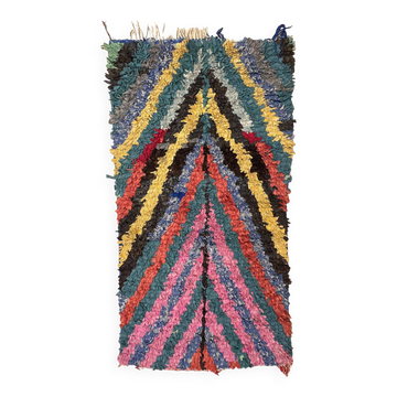 Colorful Boucherouite Berber rug - 104 x 202 cm