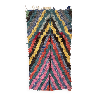 Tapis Berbère Boucherouite coloré - 104 x 202 cm