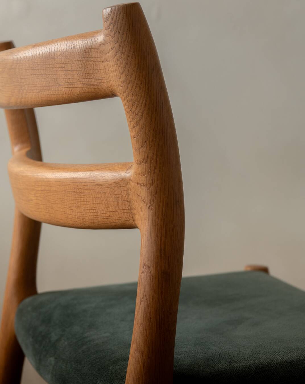Vintage Danish Dining Chairs Model 84 Oak Niels O. Møller, 1960s, Set of 4