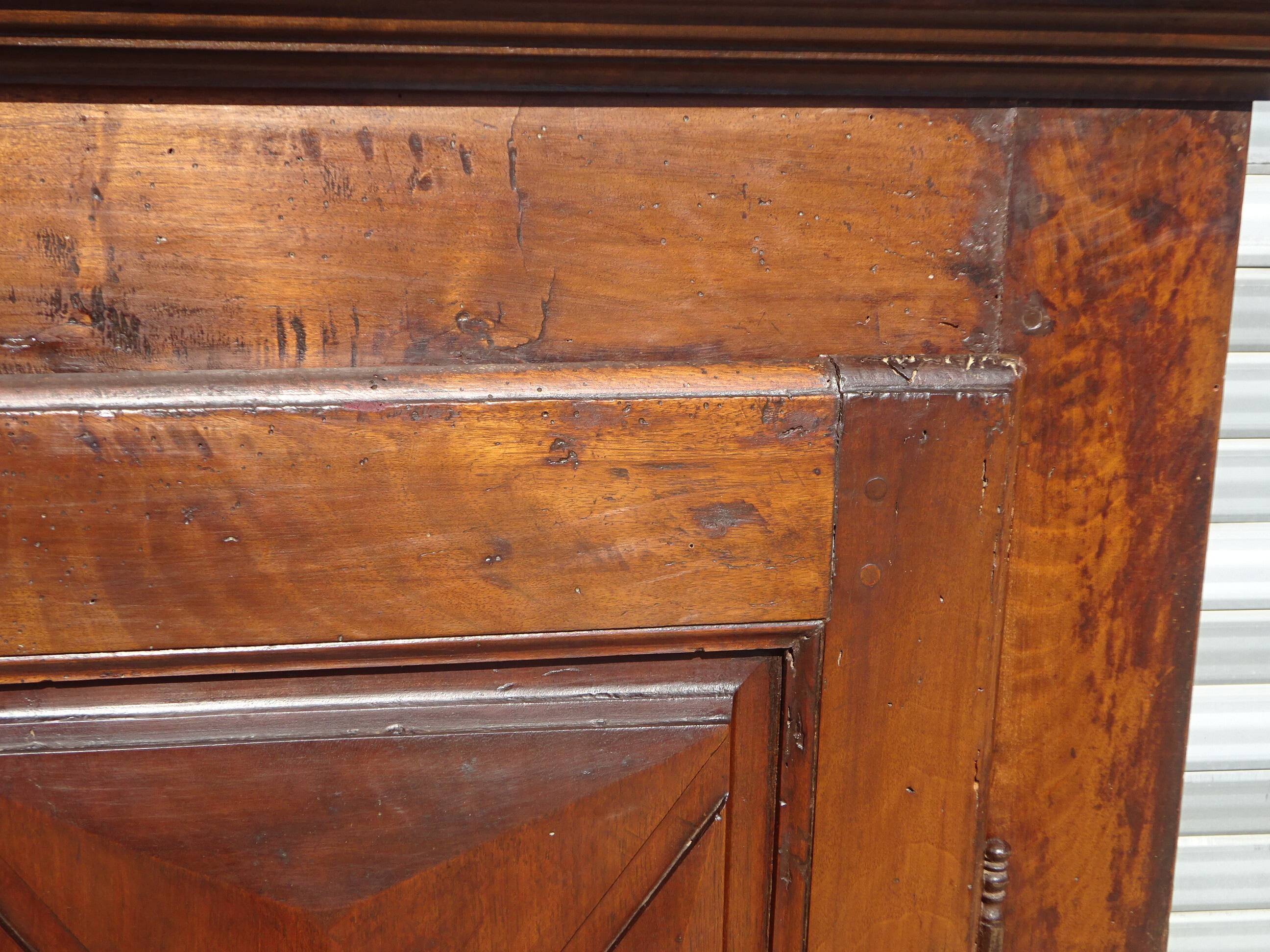 Antique Louis XIII wardrobe, diamond points