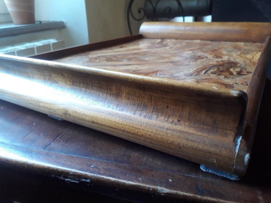 Wood marquetry serving tray