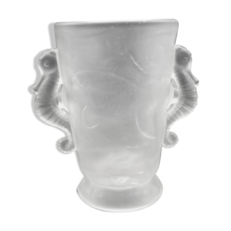 Pressed glass vase