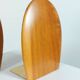 Vintage wooden and brass bookends from the 1950s, Scandinavian style.