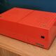 Vintage stereo electrophone record player Continental Edison red orange