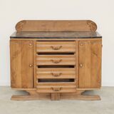 Art Deco wooden and marble sideboard from the 1950s