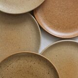 9 vintage stoneware dessert plates