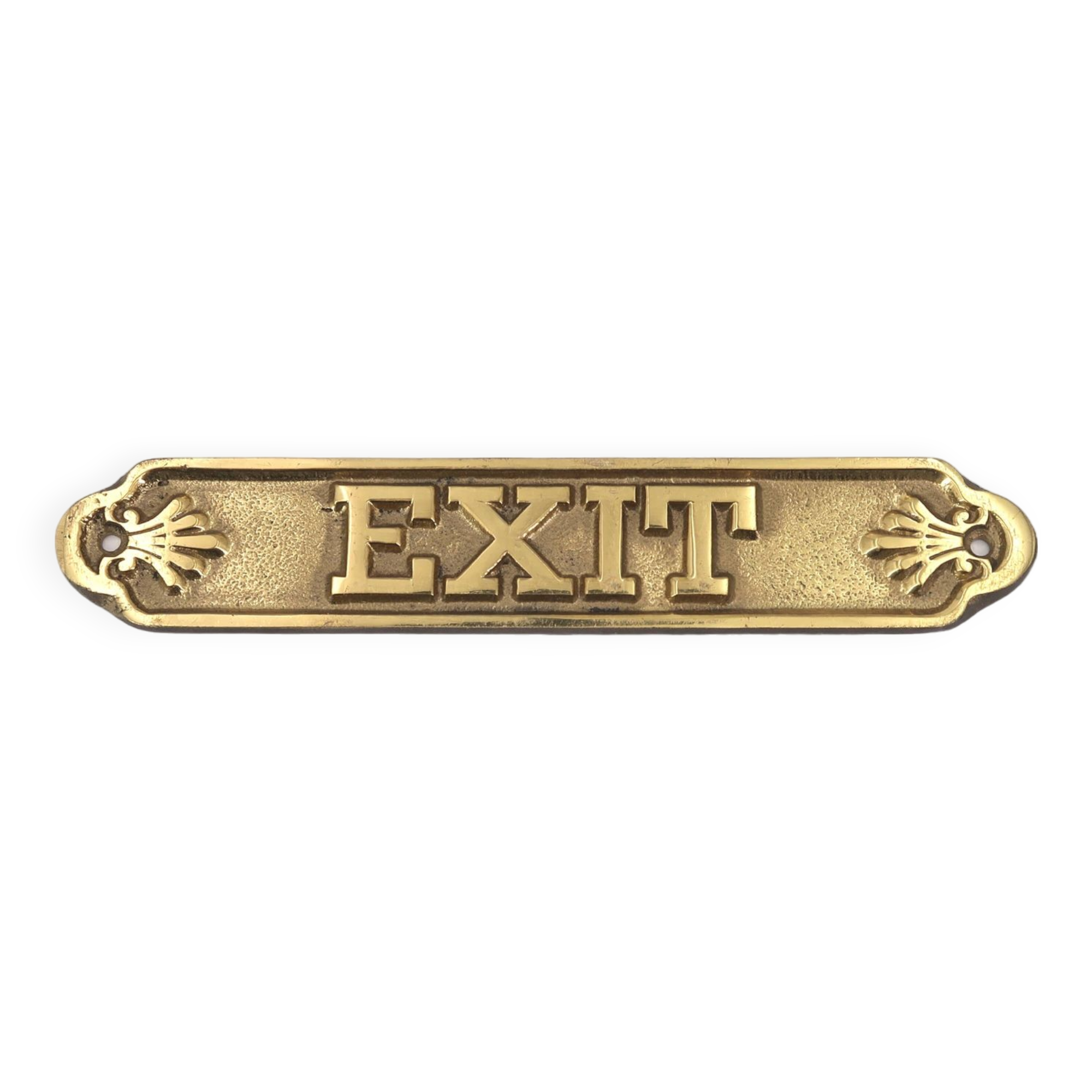 Exit brass door sign, 1970s