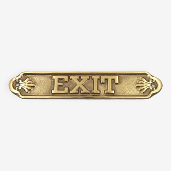 Exit brass door sign, 1970s