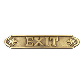 Exit brass door sign, 1970s