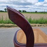 Baumann gondola chair in wood and cane
