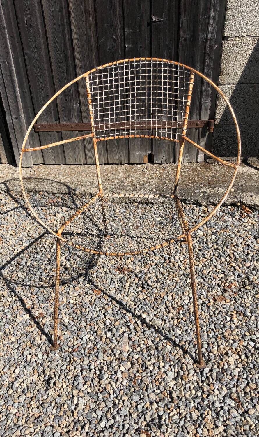 Deux mid century paire de chaises longues de jardin en fer forgé