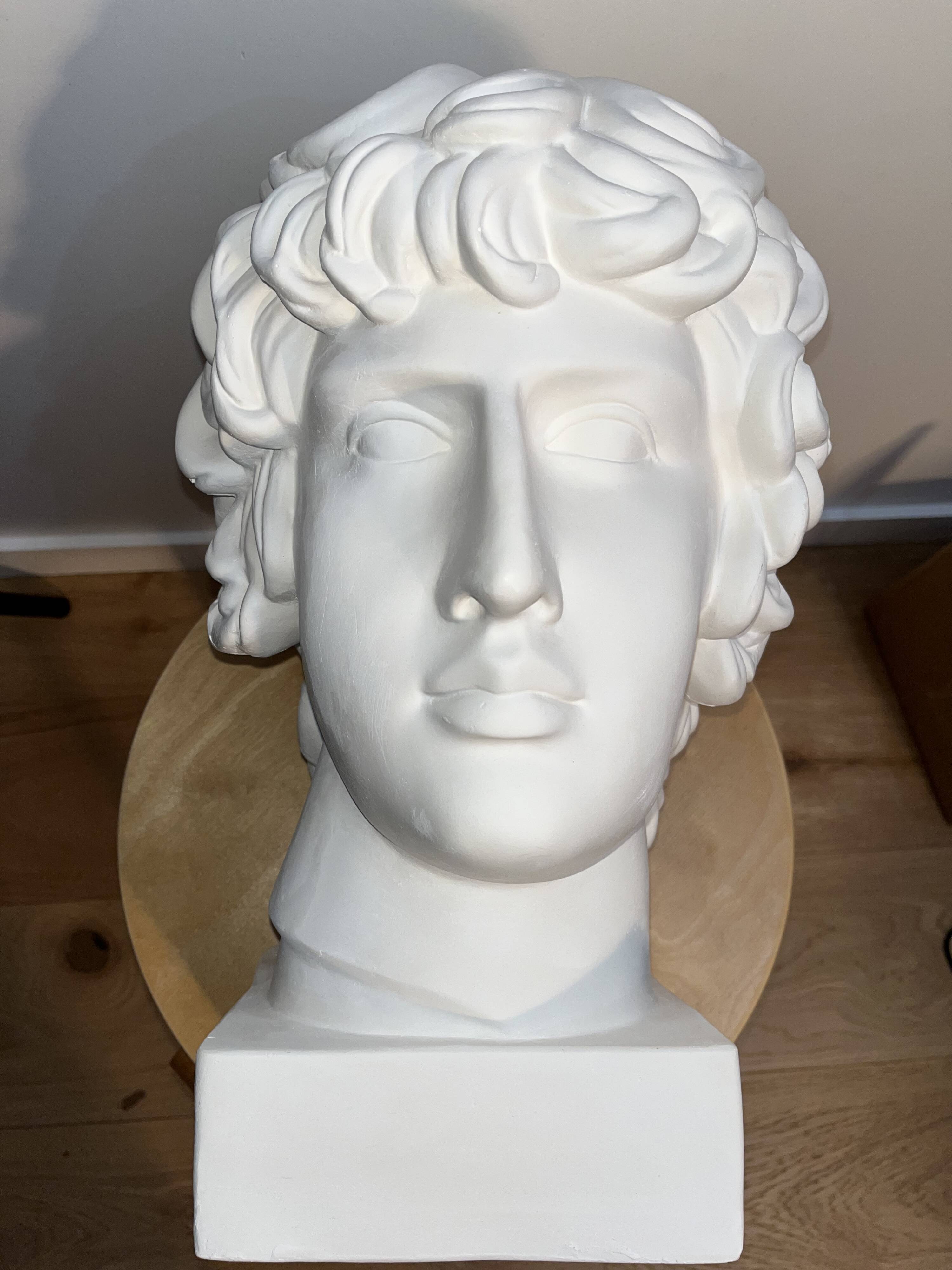 Buste en plâtre d'Antinous - Réplique de l'Antinous de Farnèse