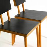 Two rare demountable plywood chairs by Axel Kufus model Stöcke for Atoll