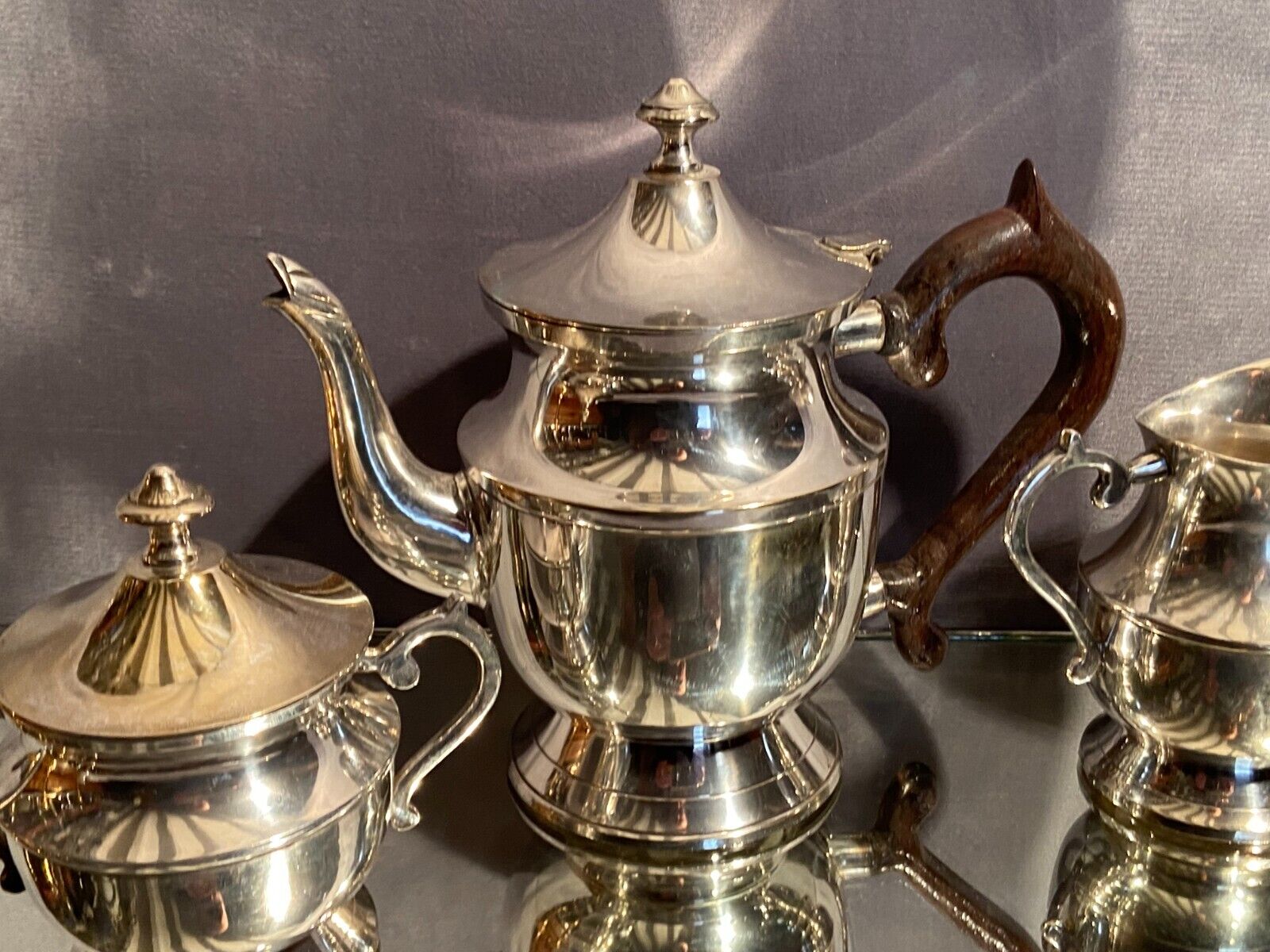 Tea set coffee Louis XV silver metal coffee maker teapot sugar pot milk pot