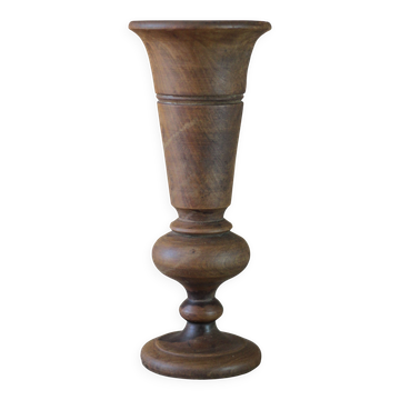 Vintage wooden vase, turned wooden vase, flared vase, minimalist, collection