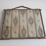 Large old triptych barber mirror