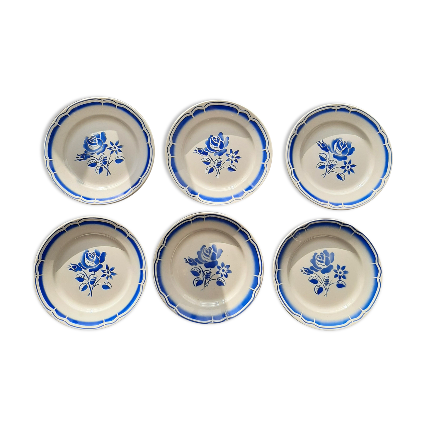 Blue flower plates Badonviller