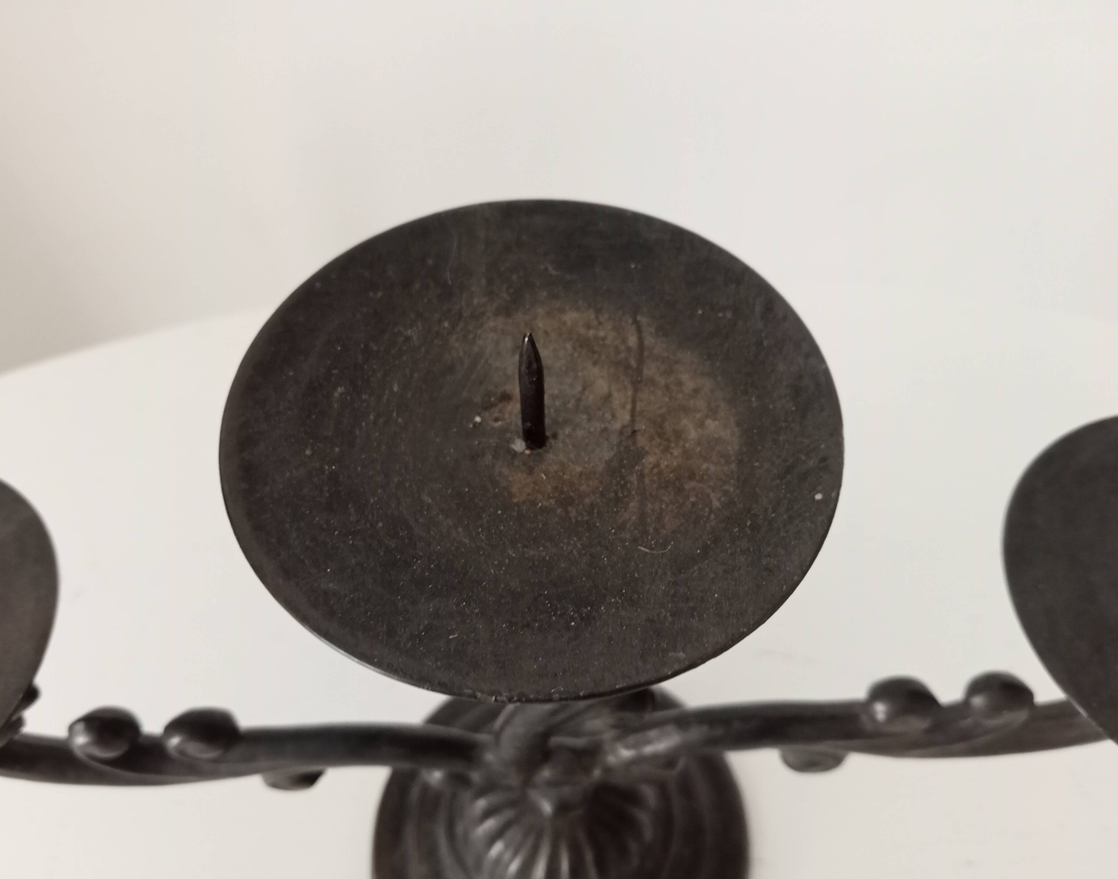 Old enamelled cast iron chandelier