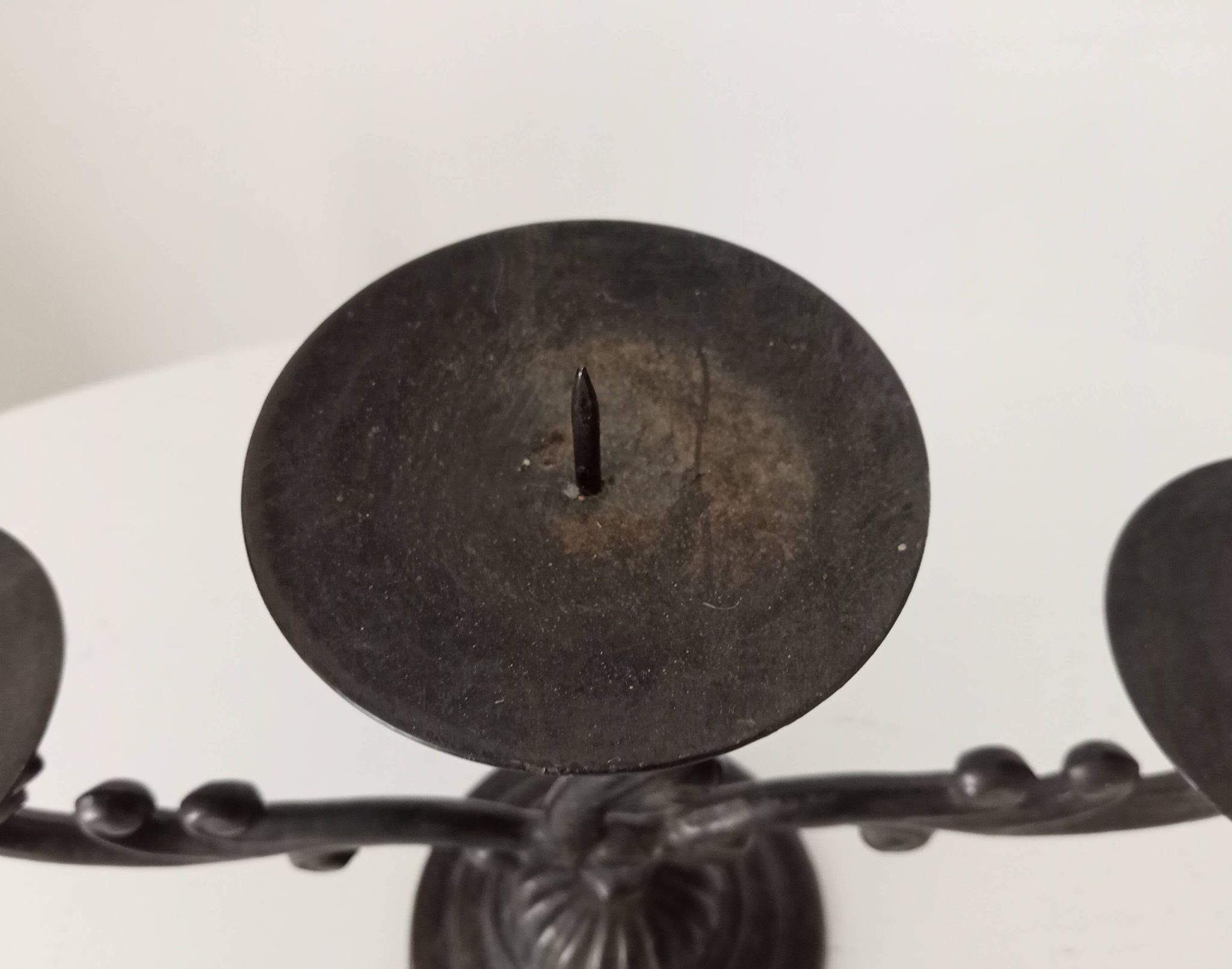 Old enamelled cast iron chandelier